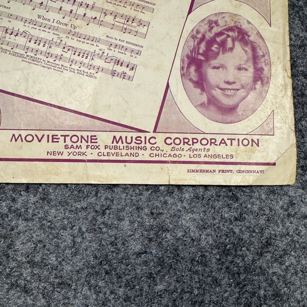 Animal Crackers In My Soup Vintage 1935 Sheet Music From Fox Picture Curly Top - Picture 6 of 7